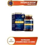 Nutraxin Vitamin Max C-D-Zinc 60 Tablet | 1000 mg C Vitamini + 1000 IU D3 + 10 mg Çinko