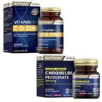 Nutraxin Vitamin Max C D Zinc ve Chromium Picolinate Takviyesi, 60 Tablet + 90 Tablet Combo Set
