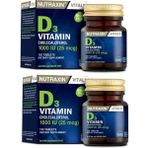 Nutraxin Vitamin ve Mineral Takviyesi - D3 Vitamini 120 Tablet X2 Adet - Beyaz