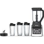 Nutri Ninja Countertop Blender ile 1600-WATT Auto-Iq Boost Base With 88OZ Total Crushing Sahaer, (2) 24 ve 1 16OZ Cups With Spout Lids (BL2013) - Siyah