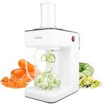 NutriChef 3'ü 1 arada Elektrikli Sebze Doğrayıcı, Spiralizer ve Salata Makinesi - Meyve Kesici, Spiral Parçalayıcı Makinesi, Sebzeli Spagetti ve Erişte Makinesi | Yiyecek Pistonu ve 1,2 L Kase Dahil