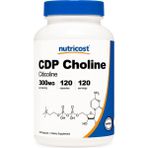 Nutricost Cdp Choline (Citicoline) 300mg 120 Vegetarian Capsules - Non-Gmo Vegetarian Friendly Gluten Free Usa Menşei