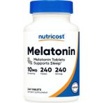 Nutricost Mela Tonin 10MG, 240 Tablets - 10MG Per Serving, Non-Gmo, Gluten Free - Aromasız