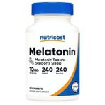 Nutricost Mela tonin 10mg, 240 Tablets - 10mg Per Serving, Non-GMO, Gluten Free (Renksiz)