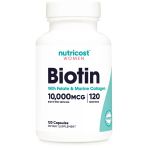 Nutricost Women Biotin With Folate & Marine Collagen Hair Skin & Nails 10,000 Mcg 120 Capsules