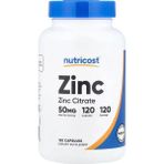 Nutricost Zinc Citrate 50 Mg 120 Caps - Aromasız