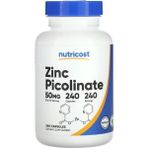 Nutricost Zinc Picolinate 50mg (240 Vegetarian Capsules) - Gluten Free & Non-Gmo
