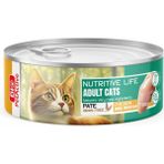Nutrıtıve Lıfe Yetişkin Kedi Kıyılmış Tavuk Şekersiz Tahılsız Yaş Mama 80 gr ( 6 Al 5 Öde)