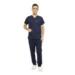 nutrix Lacivert Erkek Kalıp Likralı Yarasa Kol Hemşire Ve Doktor Forması Takımı Scrubs Hastane Üniforması