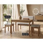 Nuu Minimal Açılır Mutfak Masa Takımı Klimt Meşe Bukle Krem (1 Masa + 2 Tabure + 1 Sırtlı Bench)