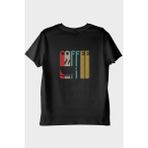 Nuugg Coffee Retro Vintage Tasarım Baskılı Siyah Tişört (M)