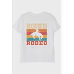 Nuugg Rodeo Retro Vintage Baskılı Beyaz Tişört (Xl)