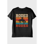 Nuugg Rodeo Retro Vintage Baskılı Siyah Tişört (Xxl) - 2XL