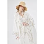 Nuum Design Brokar Garnili Abaya Beyaz & Şal