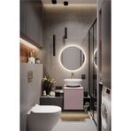 Nuun Dekor 50cm Günışığı Ledli Yuvarlak Banyo Aynası Dekoratif Duvar Aynası - Trafolu Ahşap