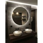 Nuun Dekor 70cm Trafolu Beyaz Ledli Dekoratif Ayna Duvar Aynası Banyo Aynası Beyaz