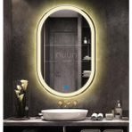 Nuun Dekor Dokunmatik Ledli Oval Banyo Aynası (Dimmer Özellikli) - 100x70 - Beyaz