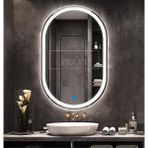 Nuun Dekor Dokunmatik Ledli Oval Banyo Aynası (Dimmer Özellikli) - 80x50 - Beyaz