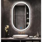 Nuun Dekor Dokunmatik Ledli Oval Banyo Aynası (Dimmer Özellikli) - 90x60 - Beyaz