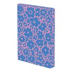 Nuuna Not defteri A5+ | Graphic L - Flower Power | 3,5 mm nokta ızgarası | 256 numaralı sayfa | 120 g birinci sınıf kağıt | deri mavi | Almanya'da sürdürülebilir üretim