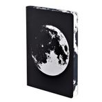 nuuna not defteri A5+ | Graphic L - Moon | Dotted Journal | 3,5 mm noktalı ızgara | 256 numaralı sayfa | 120 g birinci sınıf kağıt | siyah deri | Almanya'da sürdürülebilir şekilde üretilmiştir