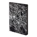 nuuna Not Defteri A5+ | Nightflight L Light – Berlin Gümüş | Noktalı | 3,5 mm Nokta Bölmeli | 176 Numaralı Sayfa | 120 g Premium Kağıt | Deri Siyah | Sürdürülebilir Üretim