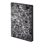 nuuna Not Defteri A5+ | Nightflight L Light – Paris Gümüş | Noktalı | 3,5 mm Nokta Bölmeli | 176 Numaralı Sayfa | 120 g Premium Kağıt | Deri Siyah | Sürdürülebilir Üretim