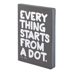 Nuuna tasarım Not Defteri Graphic L " – " everything – Smooth Bonded deri, Softcover, Farbschnitt olarak kaydetmeye başlar, Punktraster, 256 sayfa Premium kağıt, DIN A5, siyah