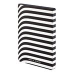 nuuna Tasarım Not Defteri Graphic L -"Prêt À Écrire" - Smooth Bonded Leather, Softcover, Renkli Kesim, Nokta Izgara, 256 Sayfa Premium Kağıt, DIN A5, Siyah/Beyaz