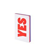 Nuuna tasarım Not Defteri Graphic S – "Evet" – No – Smooth Bonded deri, Softcover, gri mini-Punktraster, Farbschnitt, 176 sayfa Premium kağıt, DIN A6, kırmızı/mavi/beyaz