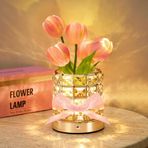 NuuNuy Kadınlar için hediyeler, LED Lale Akülü Gece Lambası Kısılabilir Kristal Taban, USB Şarjlı Kişiselleştirilmiş Küçük Gece Lambası Ev Dekoru, Sevgililer Günü Anneler Günü Hediyeleri