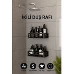 Nuveden Ieg Yapışkanlı Duvar Rafı Organizer Banyo Rafı Duş Rafı Mutfak Rafı Havluluk Sabun Krem Şam - Renkli