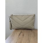 Nuveden Kadın Kapitone Desenli Portföy & Clutch Çanta - Koyu Krem Rengi