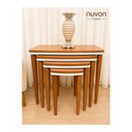 NUVON HOME LUNA 4’LÜ CEVİZ ZİGON SEHPA