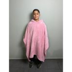 Nuvy Giyilebilir Hoodie Battaniye Çocuk Boy 5-11 Yaş - Pembe - 115 x 115 cm