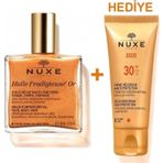 Nuxe Altın Parıltılı Kuru Yağ 100 Ml / Nuxe Sun Güneş Koruyucu Yüz Kremi Spf30 50 Ml