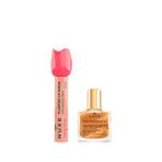 Nuxe Very Rose Hyaluronik Asitli Dolgunlaştırıcı Dudak Serumu 8 Ml + Altın Parıltılı Kuru Yağ 10 Ml Cilt Bakım Seti - Şeffaf