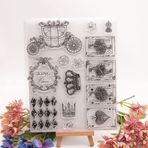 NVZBL Poker taç kral kraliçe çiçek şeffaf pullar kart yapımı dekorasyon DIY Scrapbooking, dantel kral araba silikon şeffaf mühür şeffaf pullar kabartma albüm dekor zanaat.