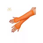 NW NessiWorld casaxmlF030-TURUNCU 80’Ler 90’Lar Retro Turuncu File Parmaksız Eldiven 26 Cm
