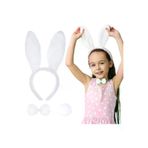 NW NessiWorld casaxmlSMR-E051-12 Beyaz Tavşan Kostüm Seti – Taç, Papyon, Kuyruk (12’Li Paket)