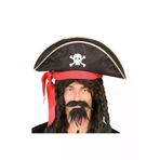 NW NessiWorld casaxmlSMR0651-BUYUK Karayip Korsanları Kaptan Jack Kumaş Korsan Şapkası Yetişkin