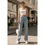 NWC Julia 90's Açık Mavi Kar Likralı Süper Yüksek Bel Salaş Paça Denim Palazzo Pantolon
