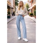 NWC Love 90`s Likralı Salaş Kadın Buz Kar Süper Yüksek BeL Wide Leg Palazzo Kot Pantolon