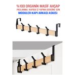 Nwood Naturehome kapı arkası elbise askısı masif çam ahşap banyo salon genç odası kapı arkası askılık