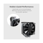 NX400 - Cpu Hava Soğutucu, Tek Kule, 4 Gelişmiş Isı Borusu, 52 Kanatlı Isı Emici, E28, 120 mm Fdb Statik Basınçlı Fan, 28 mm Fan Kalınlığı, Köşe Kapağı Ayak Pedleri, Cilalı Üst Kapak - Siyah