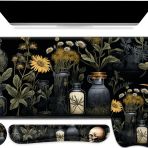 NXZGO Mouse Pad Bilek Destek Seti: Siyah Academia Bilgisayar Masası Mat, Büyük Mousepad + Klavye ve Fare Bilek Dayanakları + Bardak Altlığı, Ergonomik Masa Pedi Kolay Yazma Ağrı kesici - Mistik Yeşil