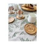 NY Home 6ADET Bambu Çay Tabağı, Çay Bardağı Altlığı, Estetik Sunum Sunumluk, Doğal Malzeme, Çevre Dostu ve Şık Tasarım (Yuvarlak) - Kestane Akaju - Option-1