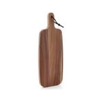 NY Home Akasya Ahşap Servis Tepsisi (45X15 Cm) | Uzun ve Ince Doğal Ahşap Sunumluk | Fincan, Bıçak, Baget Ekmek, Meze ve Şarküteri Tabağı (2 cm Kalınlık) - Kestane Akaju - Option-1