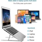 NY Home Al-10 Alüminyum Macbook Uyumlu 7 Kademeli Notebook Stand - 1 GB
