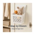 NY Home Asmalı Dolap Düzenleyici – Askılı Çok Amaçlı Plastik Organizer Sepet | Mutfak, Banyo, Dolap ve Ofis Için Pratik Düzenleyici Kutusu (255X110X325 Mm, Beyaz)